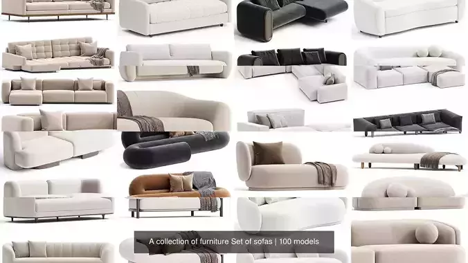 A collection of furniture Set of sofas 
