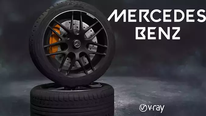mercedes benz car tyre 3D model