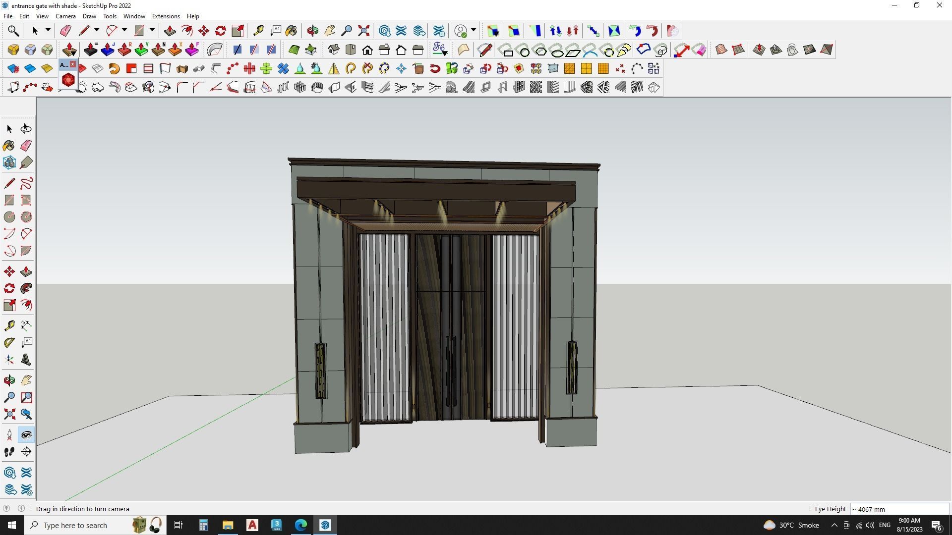 hotel Main entrance sketchup door 3D model_2