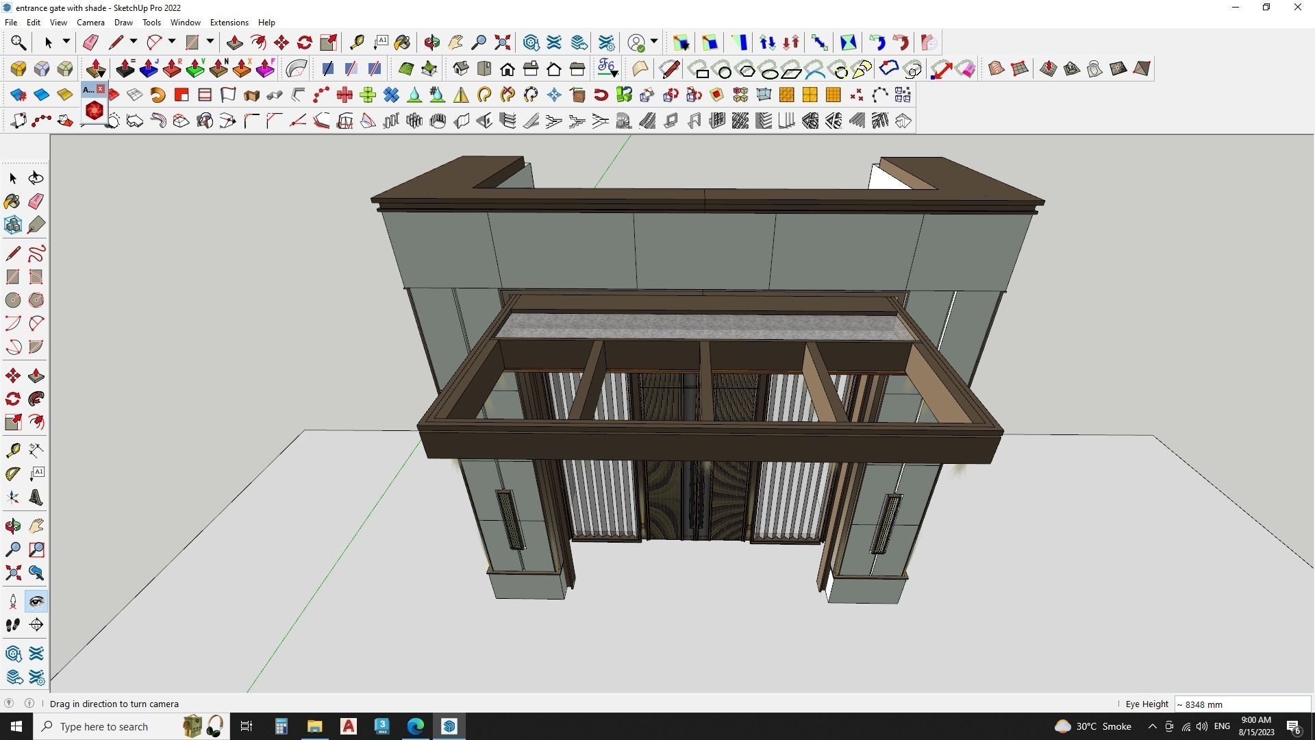hotel Main entrance sketchup door 3D model_1