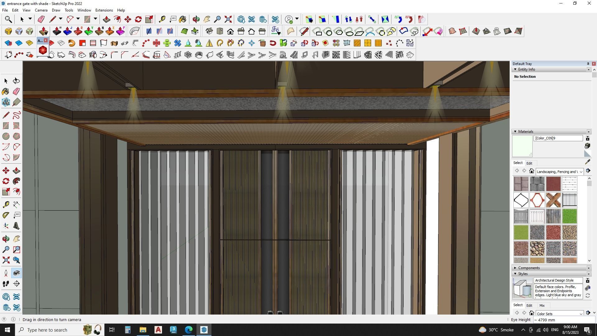 hotel Main entrance sketchup door 3D model_6