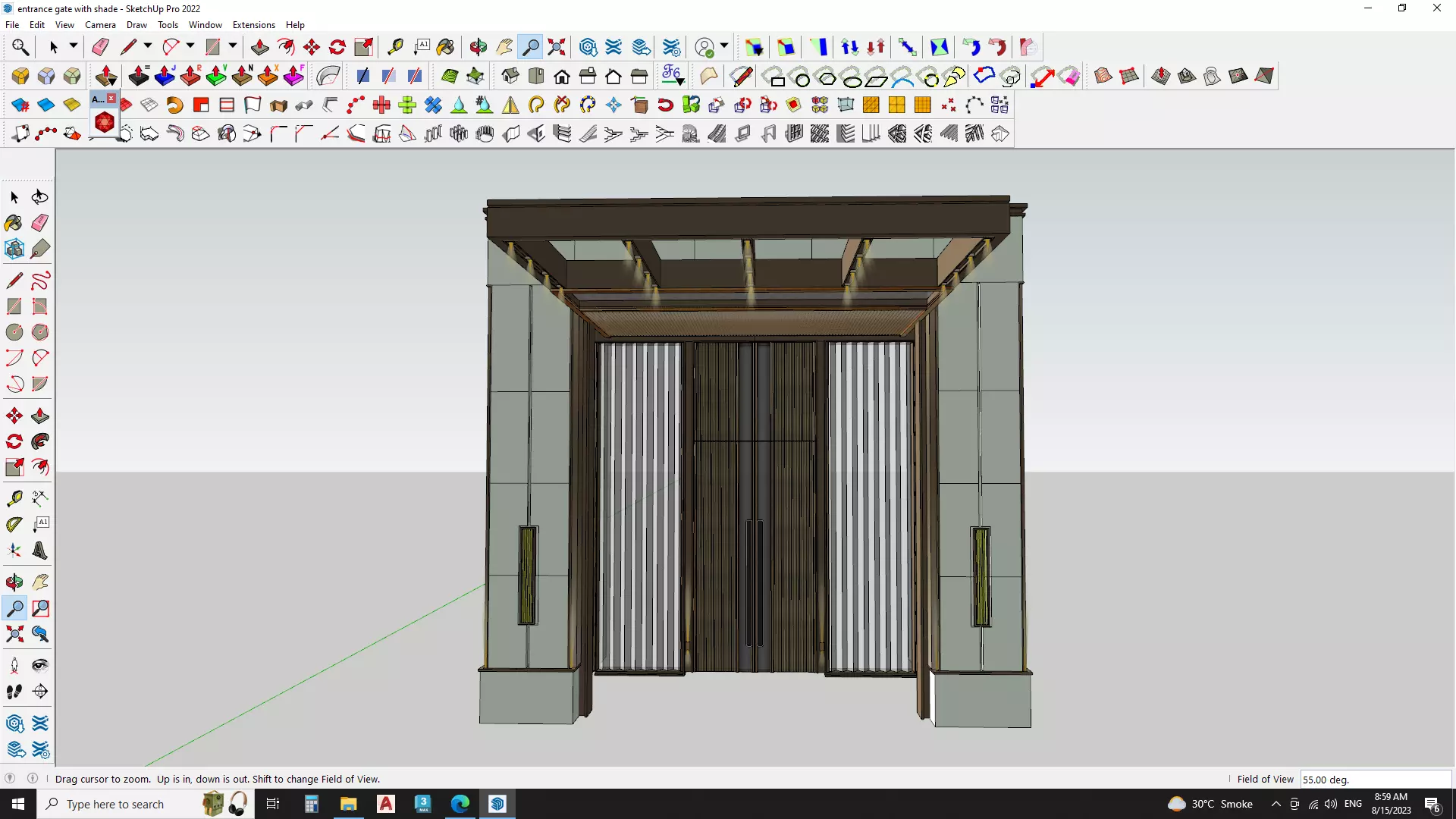 hotel Main entrance sketchup door 3D model_0