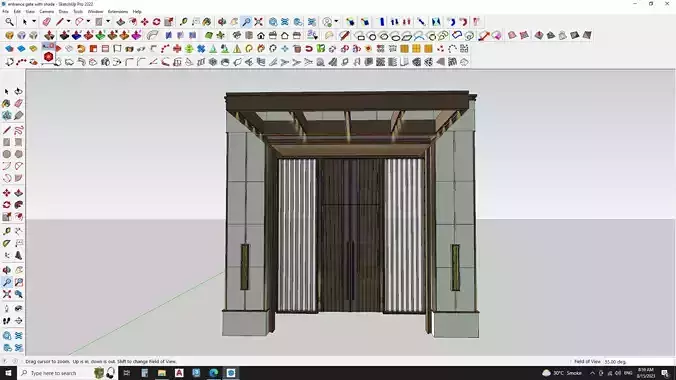 hotel Main entrance sketchup door 3D model hotel Main entrance sketchup door 3D model