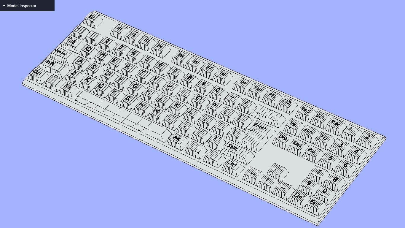 Keyboard Low-poly 3D model_3