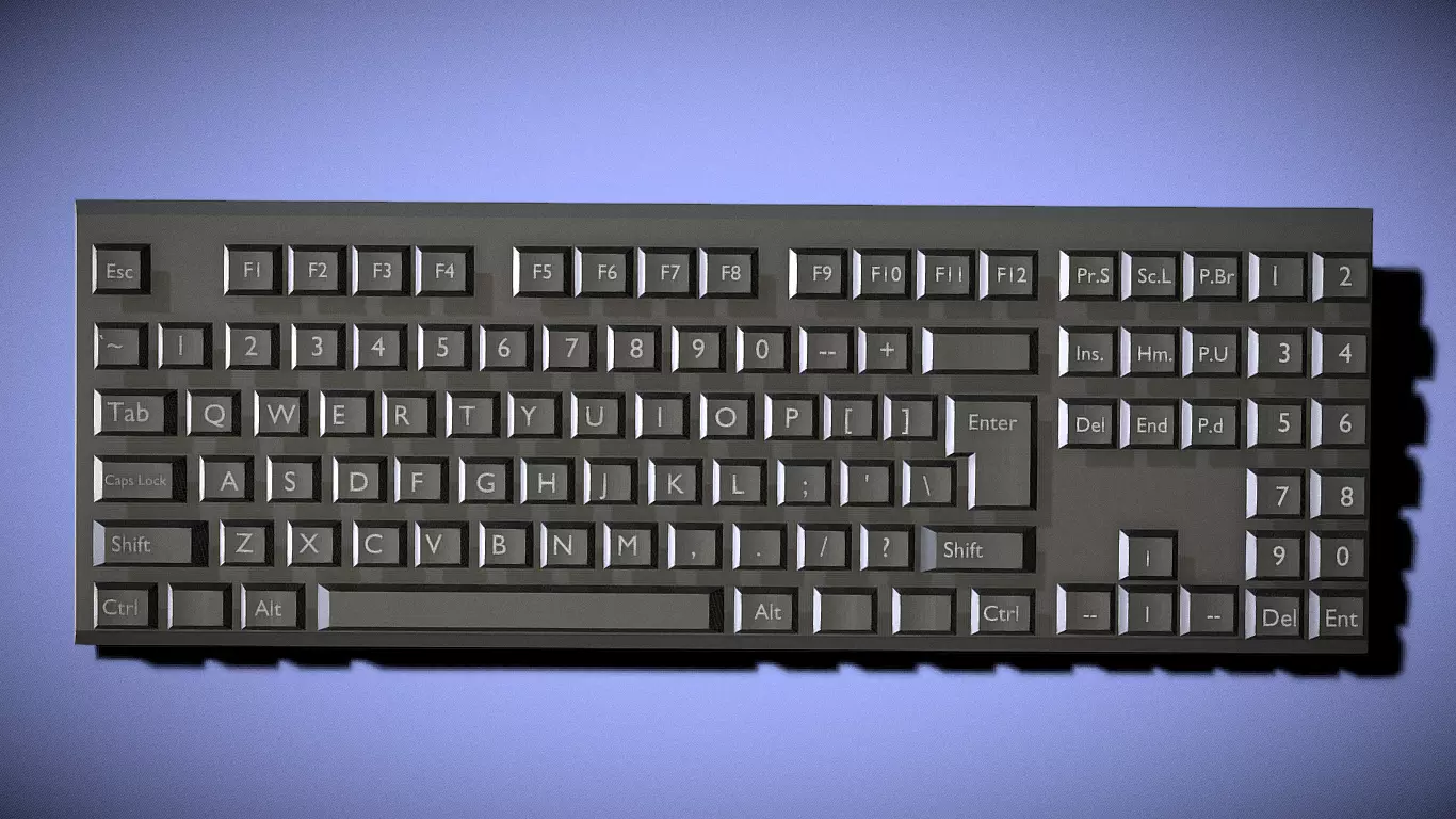 Keyboard Low-poly 3D model_0