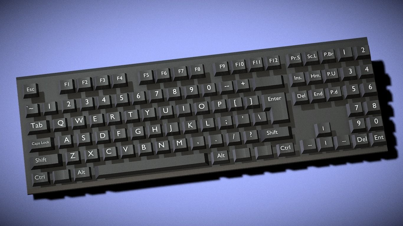 Keyboard Low-poly 3D model_1