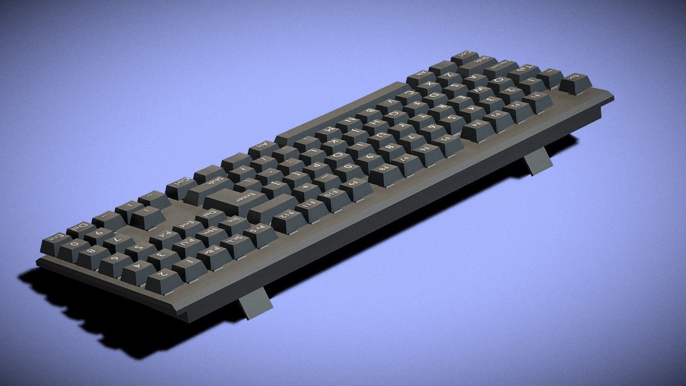 Keyboard Low-poly 3D model_2