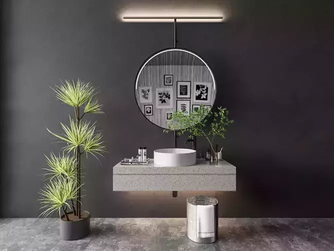 Vanity bathroom set 3D model