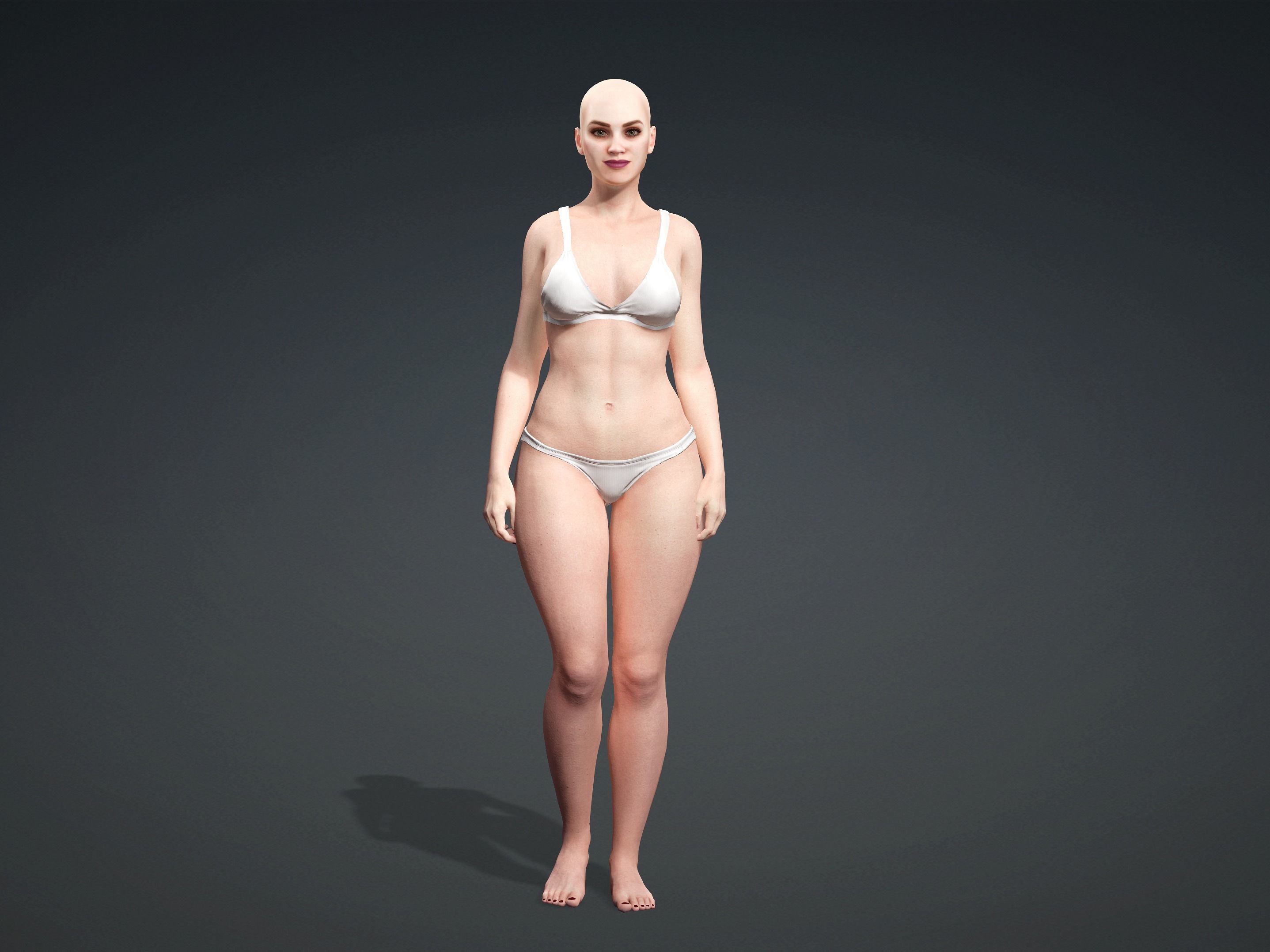 Female Character Pack Low-poly 3D model_4