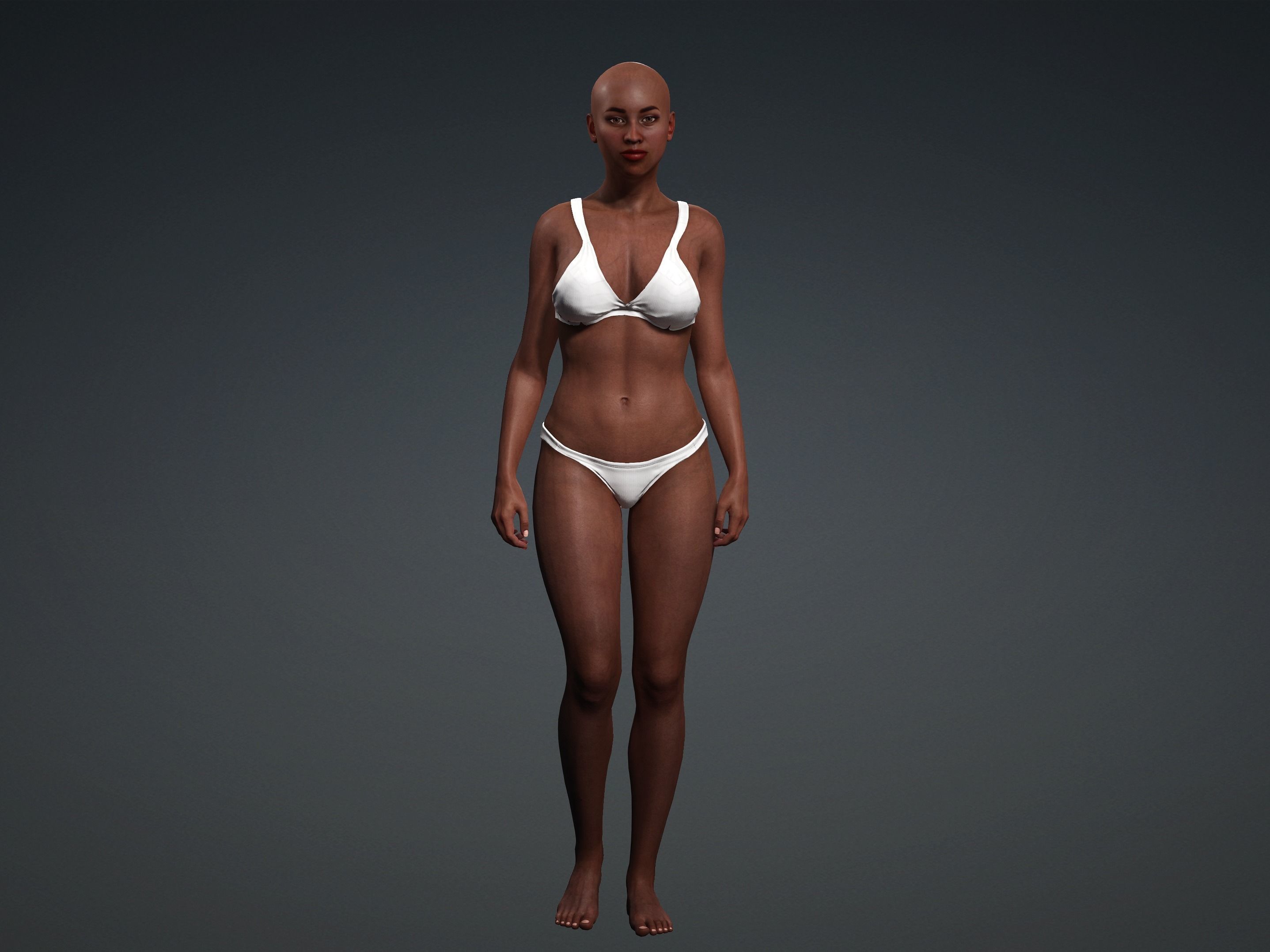 Female Character Pack Low-poly 3D model_5