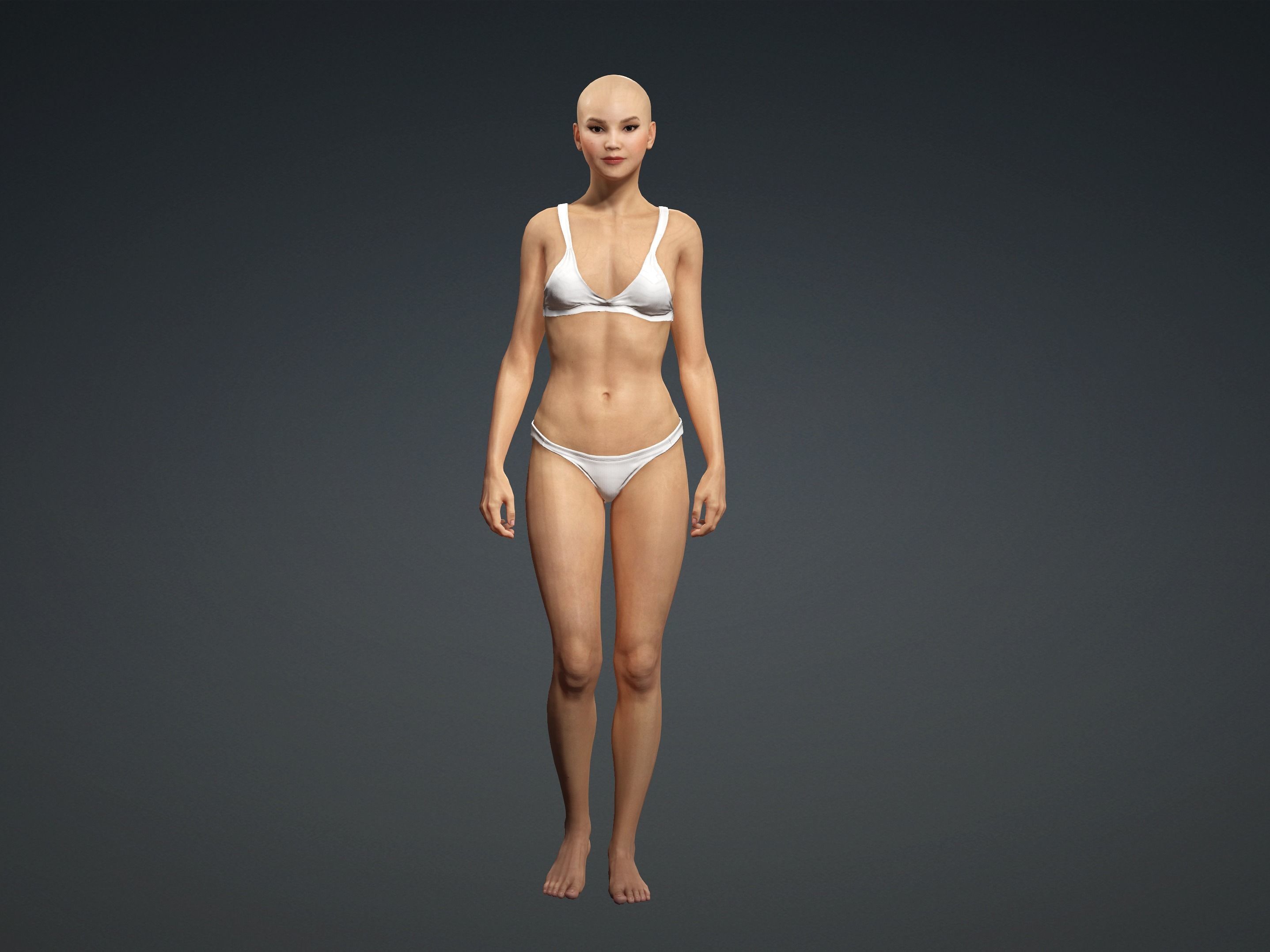 Female Character Pack Low-poly 3D model_6