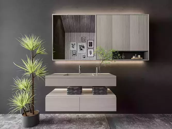 Vanity  bathroom set 3D model