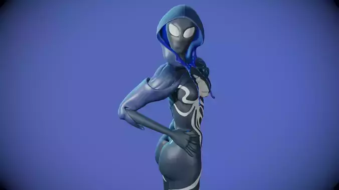 Venom Spider Woman Night Spider 3D Model 3D model