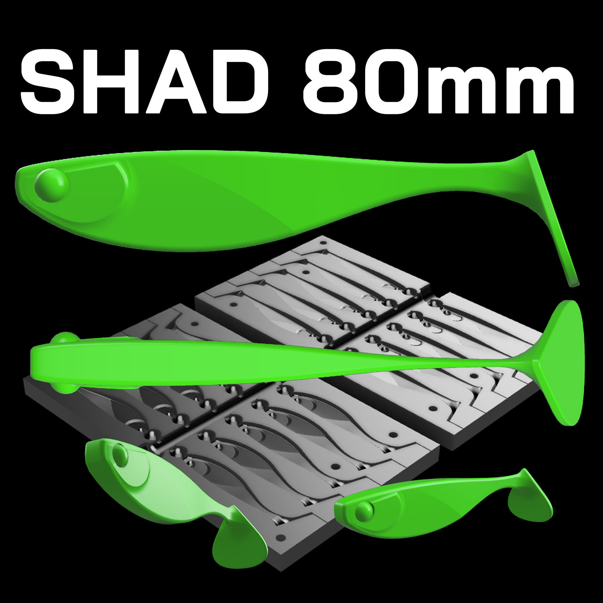 MOLD SHAD 80 MM STL STEP FILE FOR CNC AND 3D PRINT 3D model 3D ...