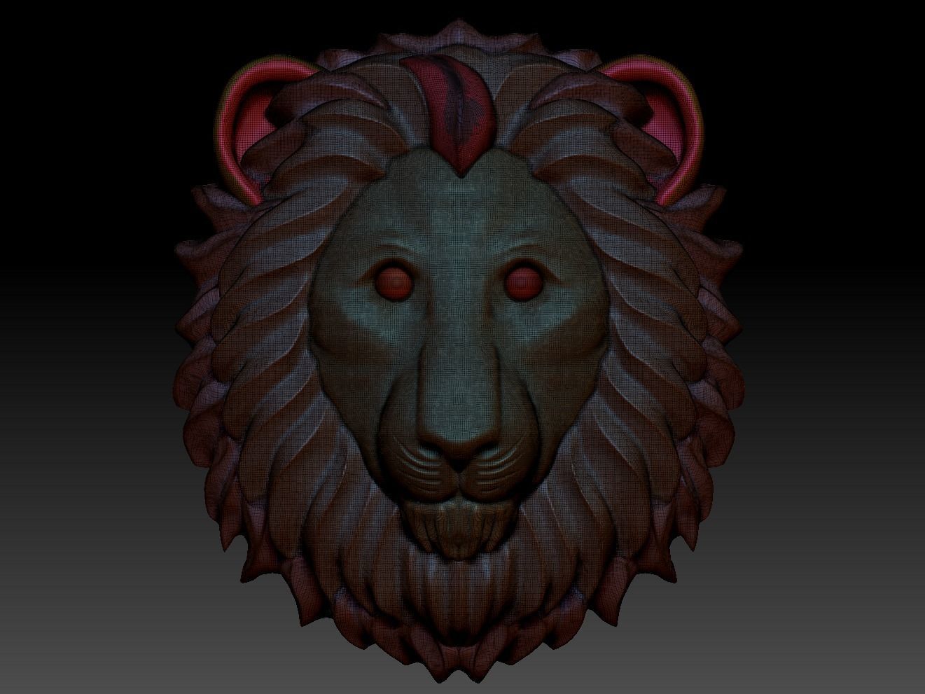 beast head 3D model picture Lion Lion head lion sculpture 3D print model_10