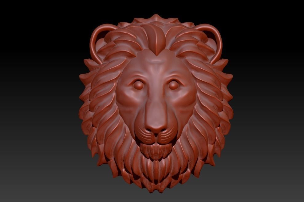 beast head 3D model picture Lion Lion head lion sculpture 3D print model_5