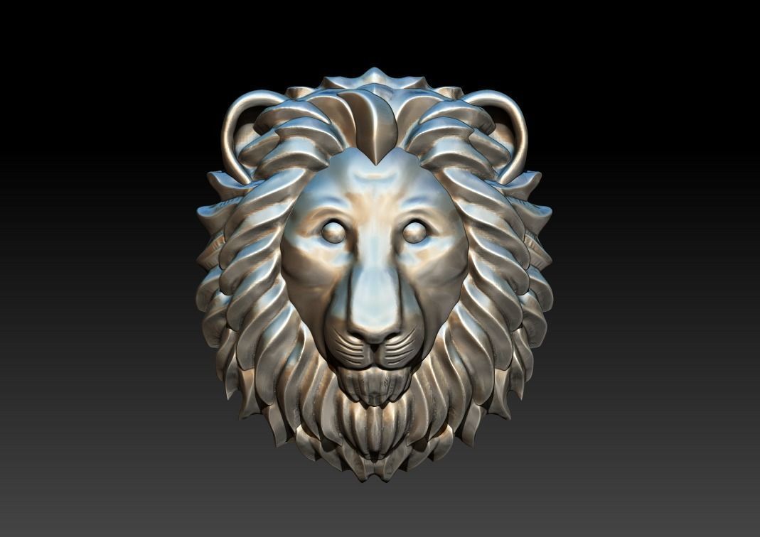 beast head 3D model picture Lion Lion head lion sculpture 3D print model_2