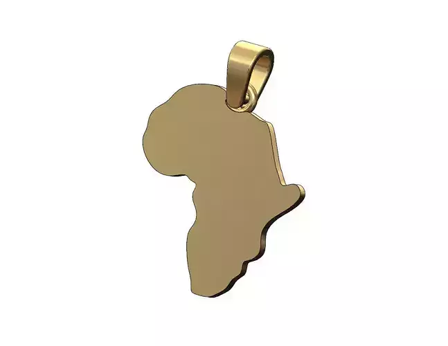 Simple africa pendant charm with bail