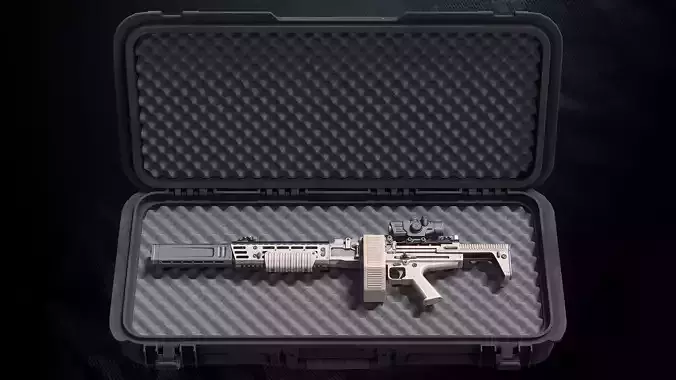 CAK-630 With Hands and Weapon Case Low-poly 3D model