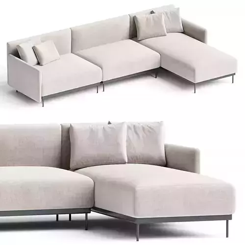QUADRA Sofa with integrated magazine rack 3D model