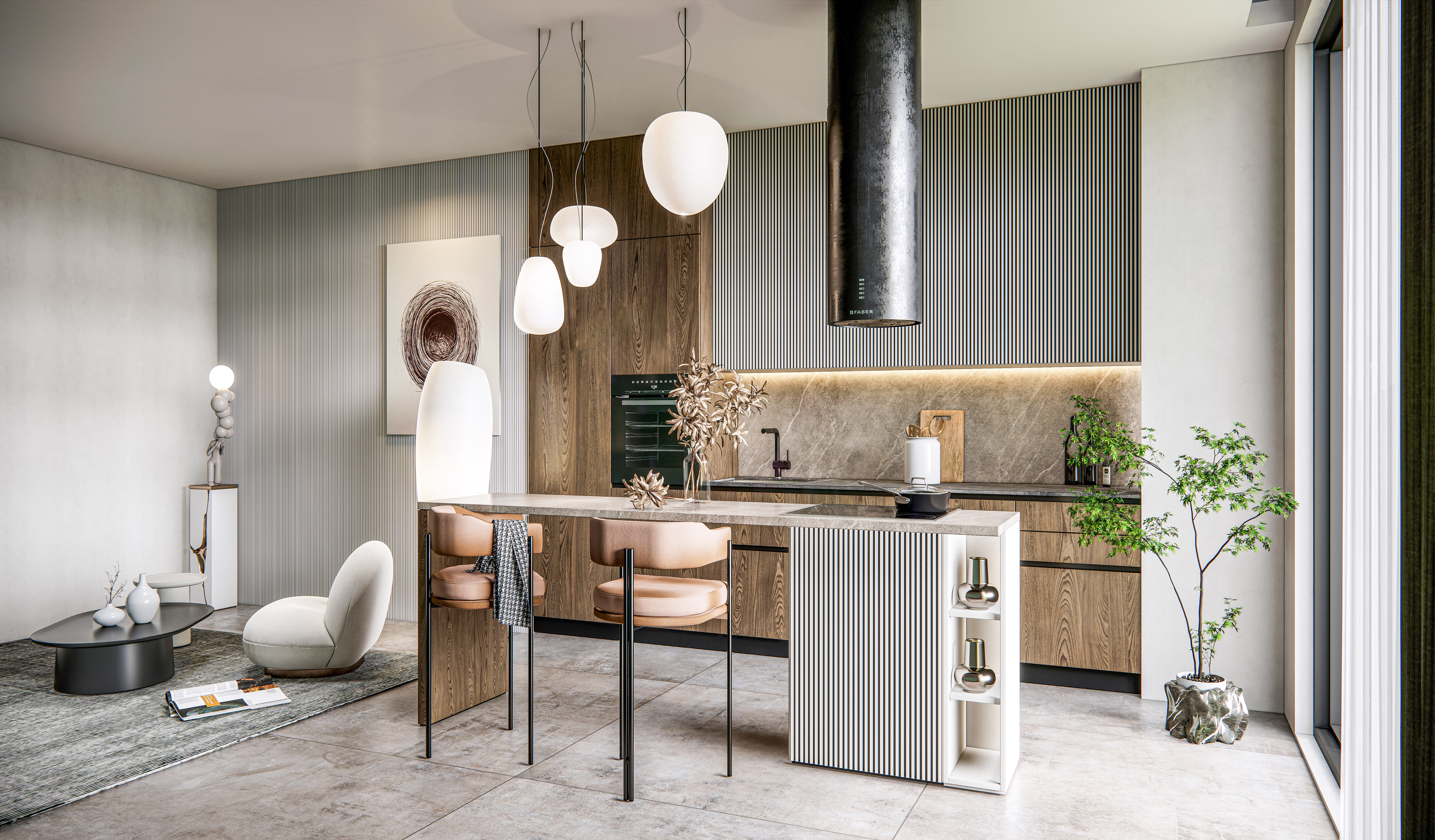 Kitchen fully parametric Resizable manufacturable 0027 3D model_5