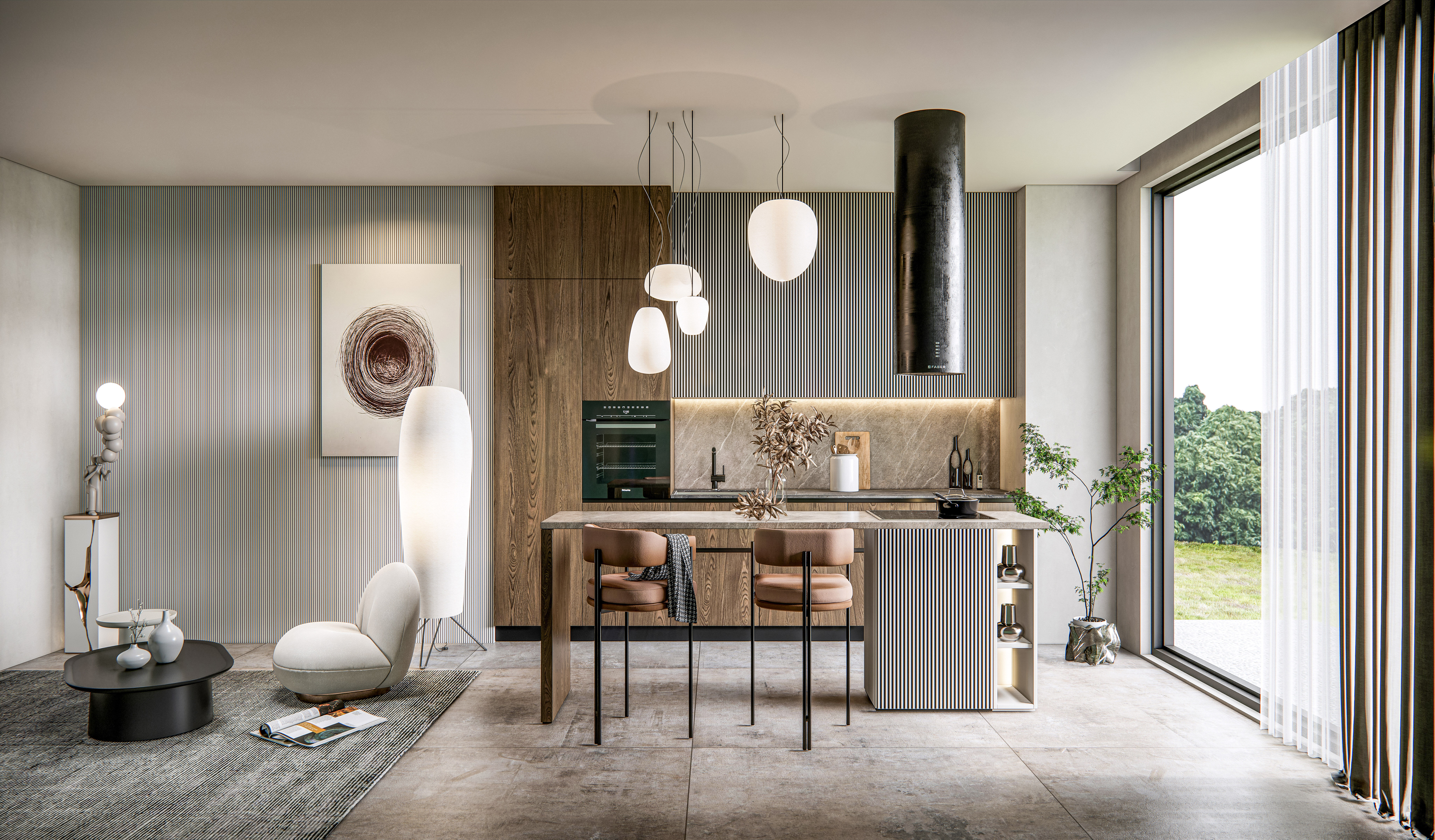 Kitchen fully parametric Resizable manufacturable 0027 3D model_1