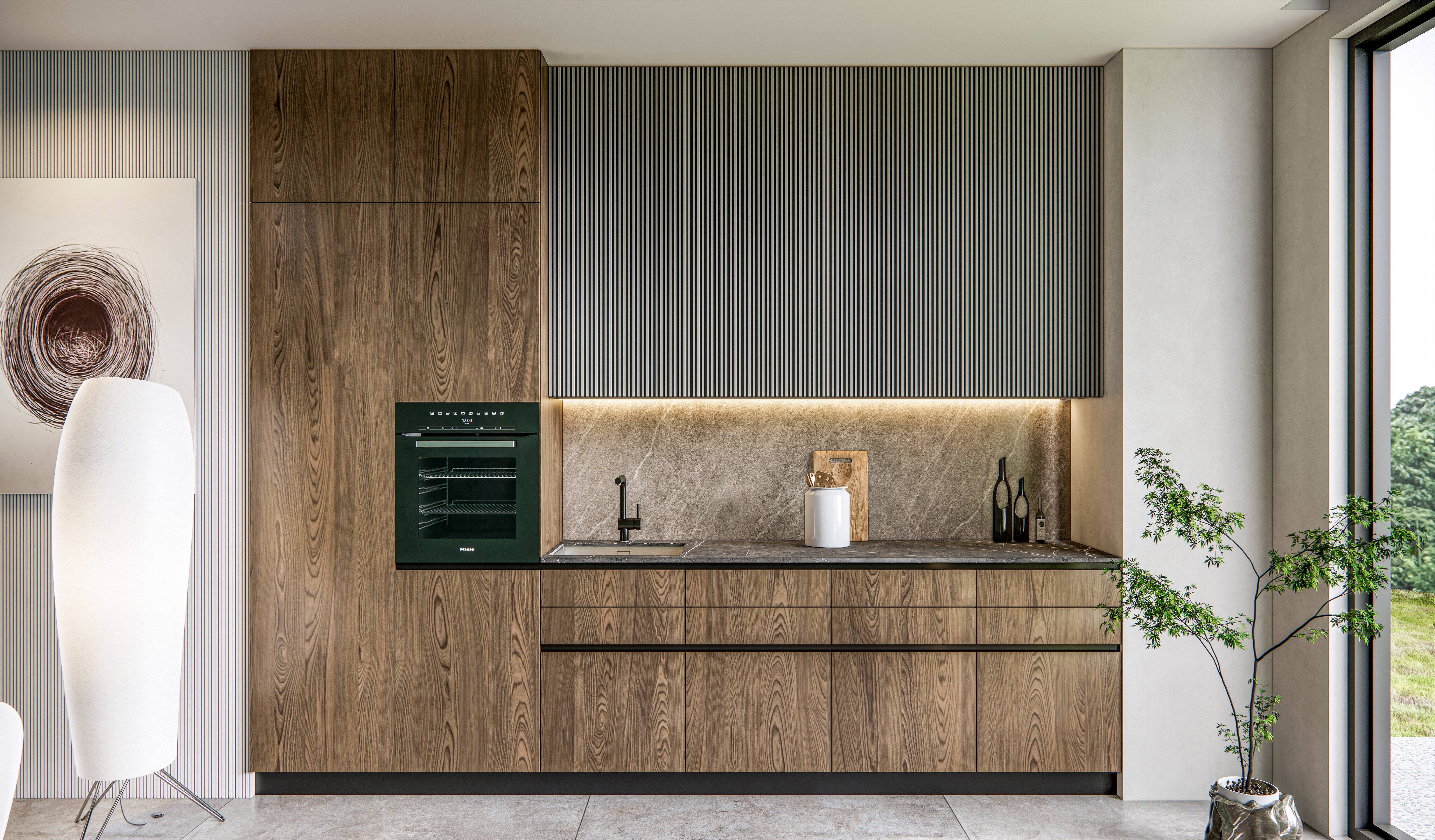 Kitchen fully parametric Resizable manufacturable 0027 3D model_2