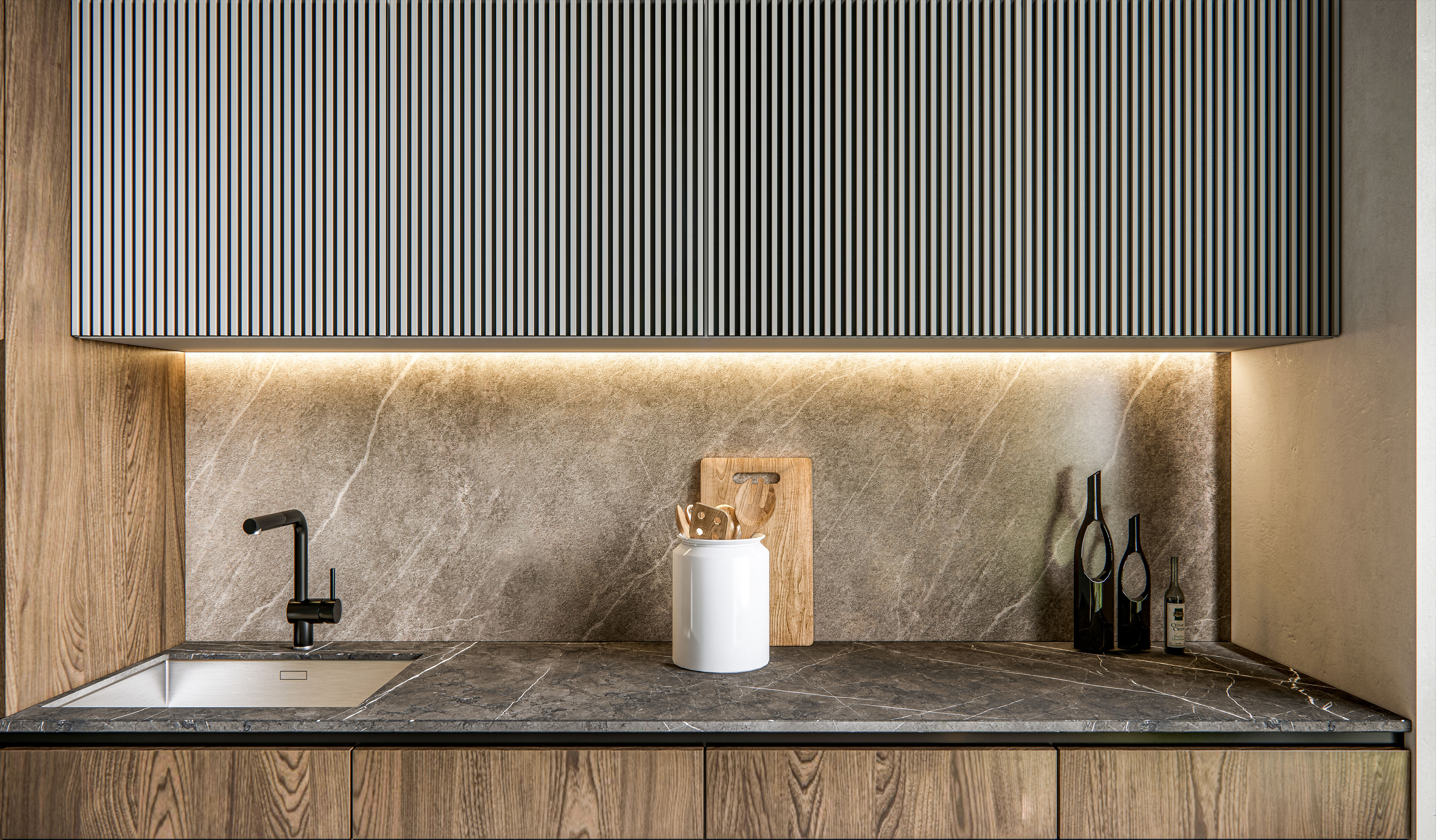 Kitchen fully parametric Resizable manufacturable 0027 3D model_4