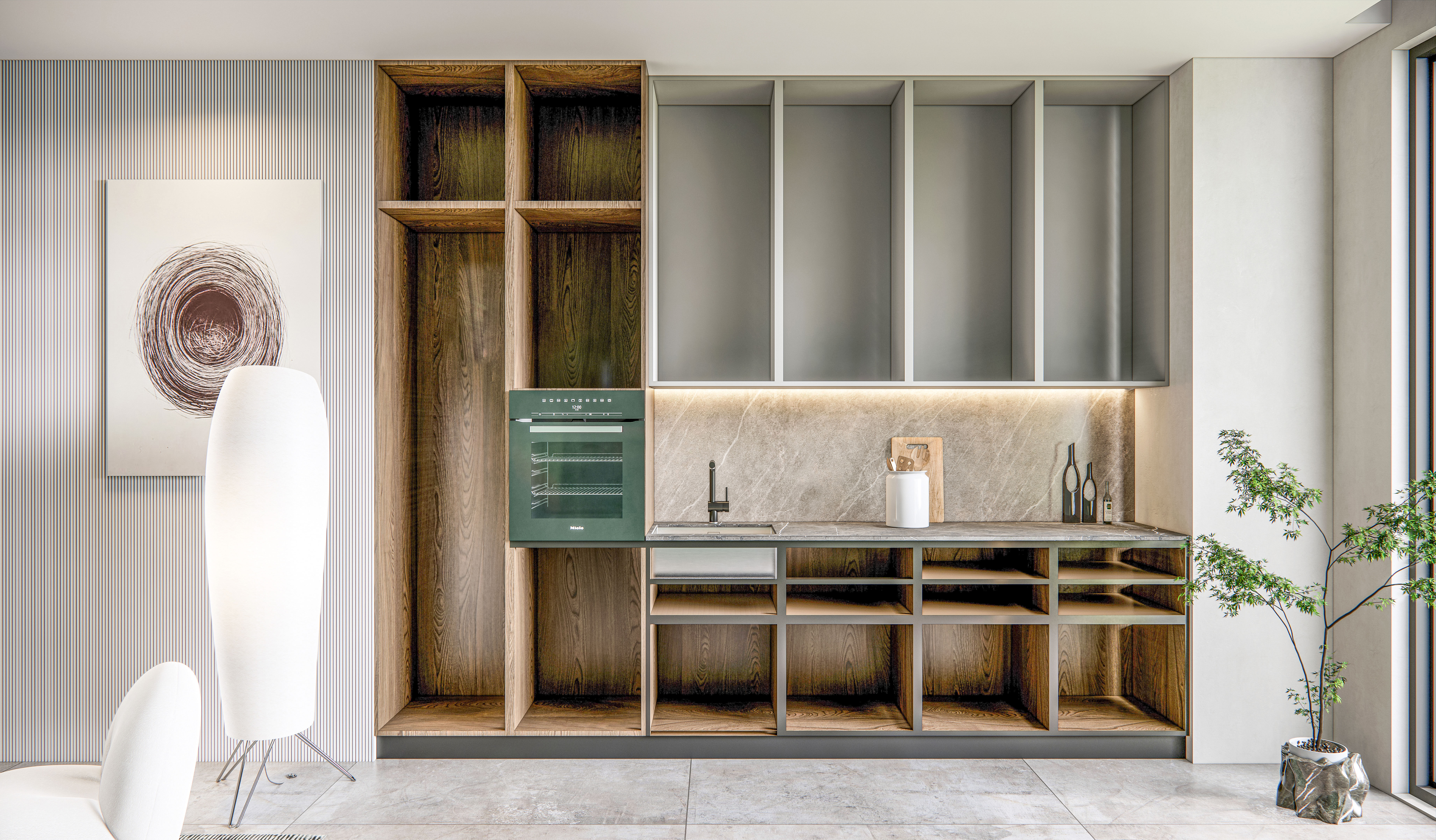 Kitchen fully parametric Resizable manufacturable 0027 3D model_6