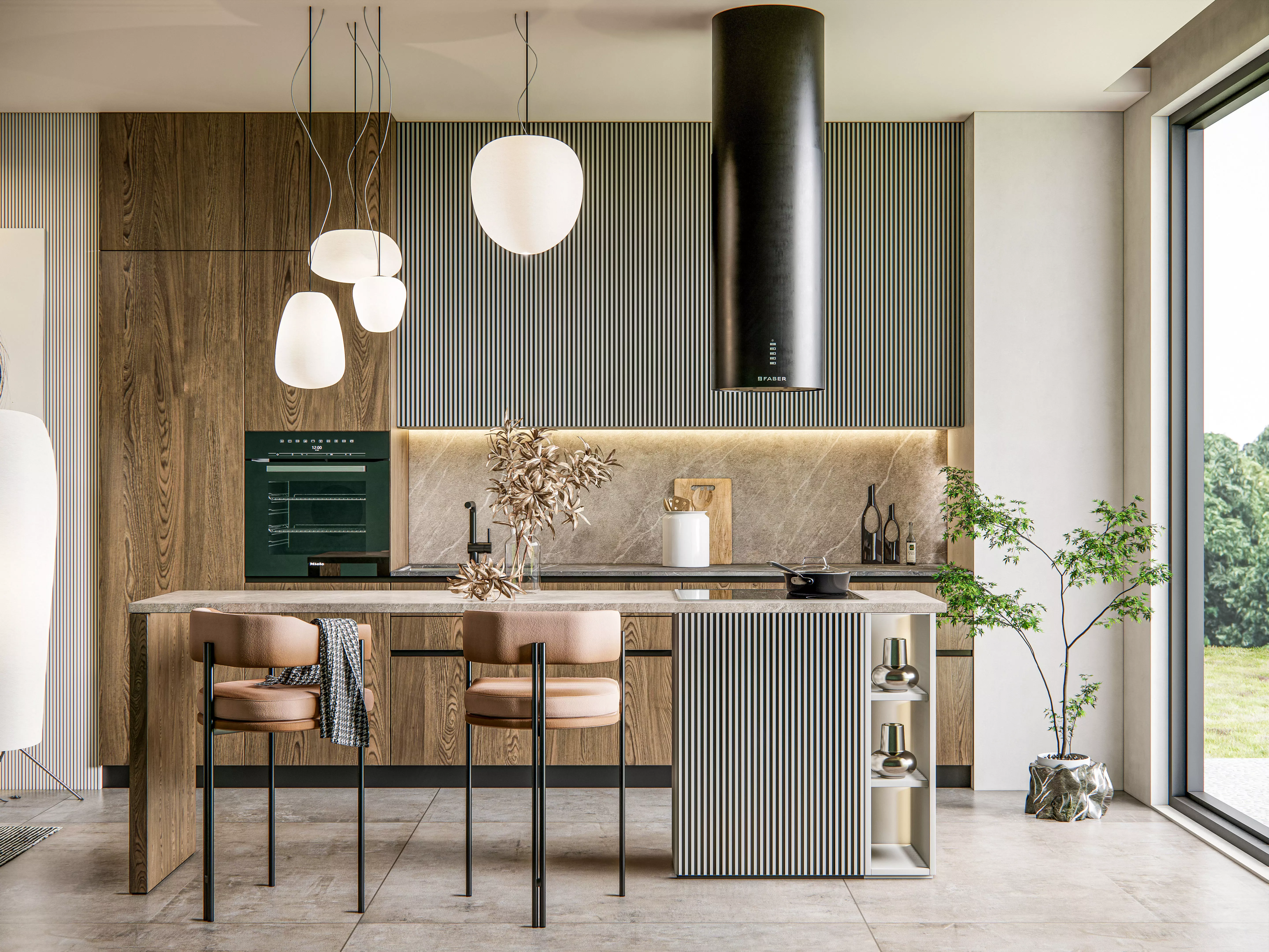 Kitchen fully parametric Resizable manufacturable 0027 3D model_0