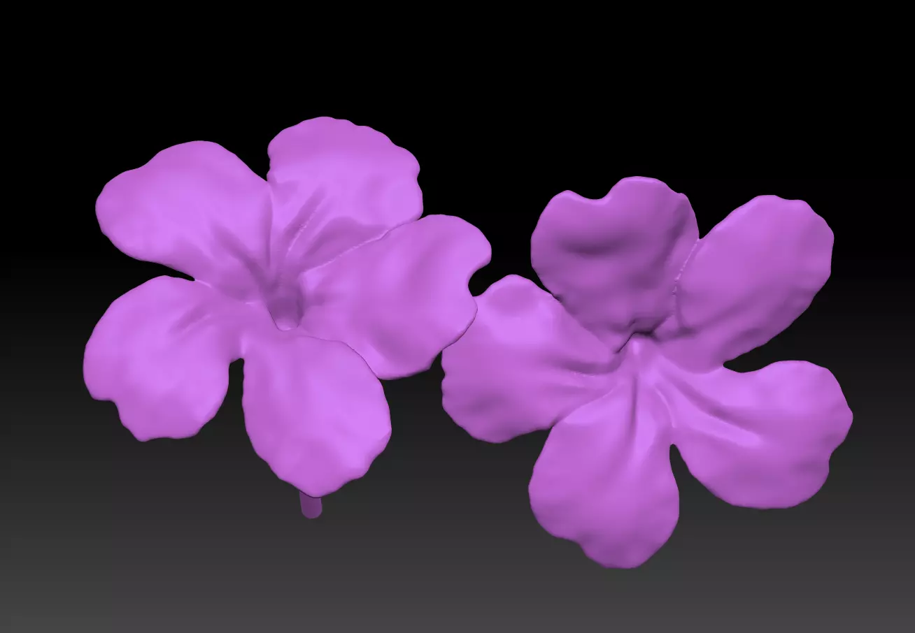 Blue flowers flowers 3D Reed grass sculpture model ZB brush 3D print model_0