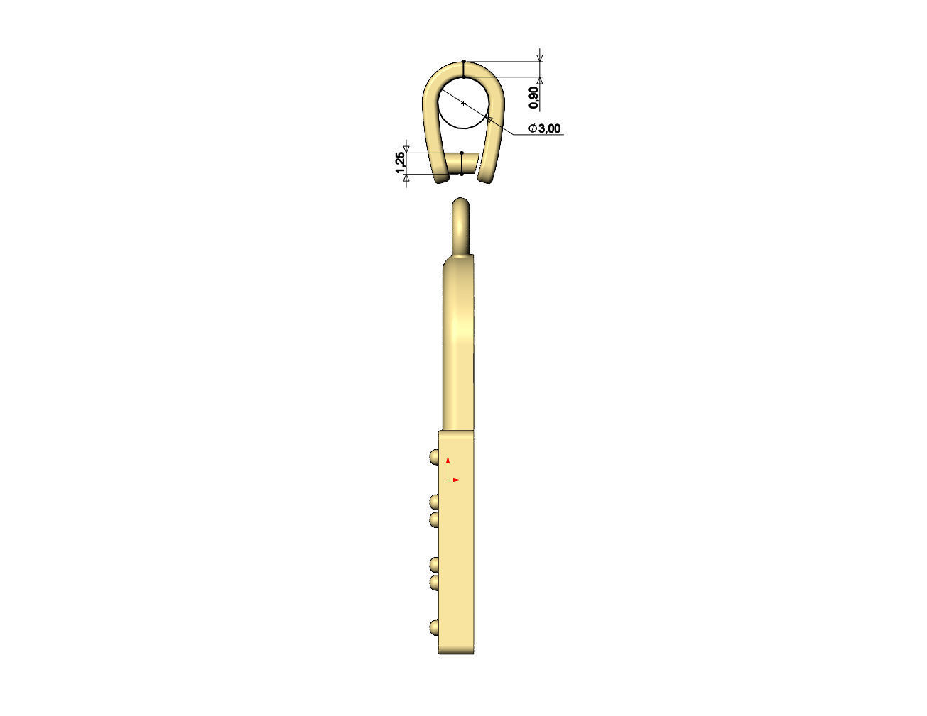 Diamond padlock with keyhole pendant and charm 3D print model_8