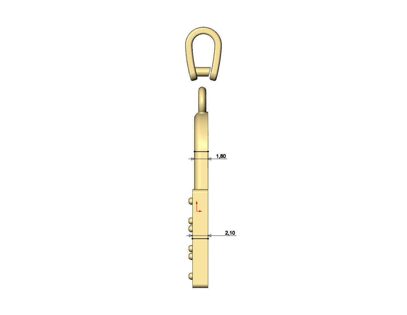 Diamond padlock with keyhole pendant and charm 3D print model_7