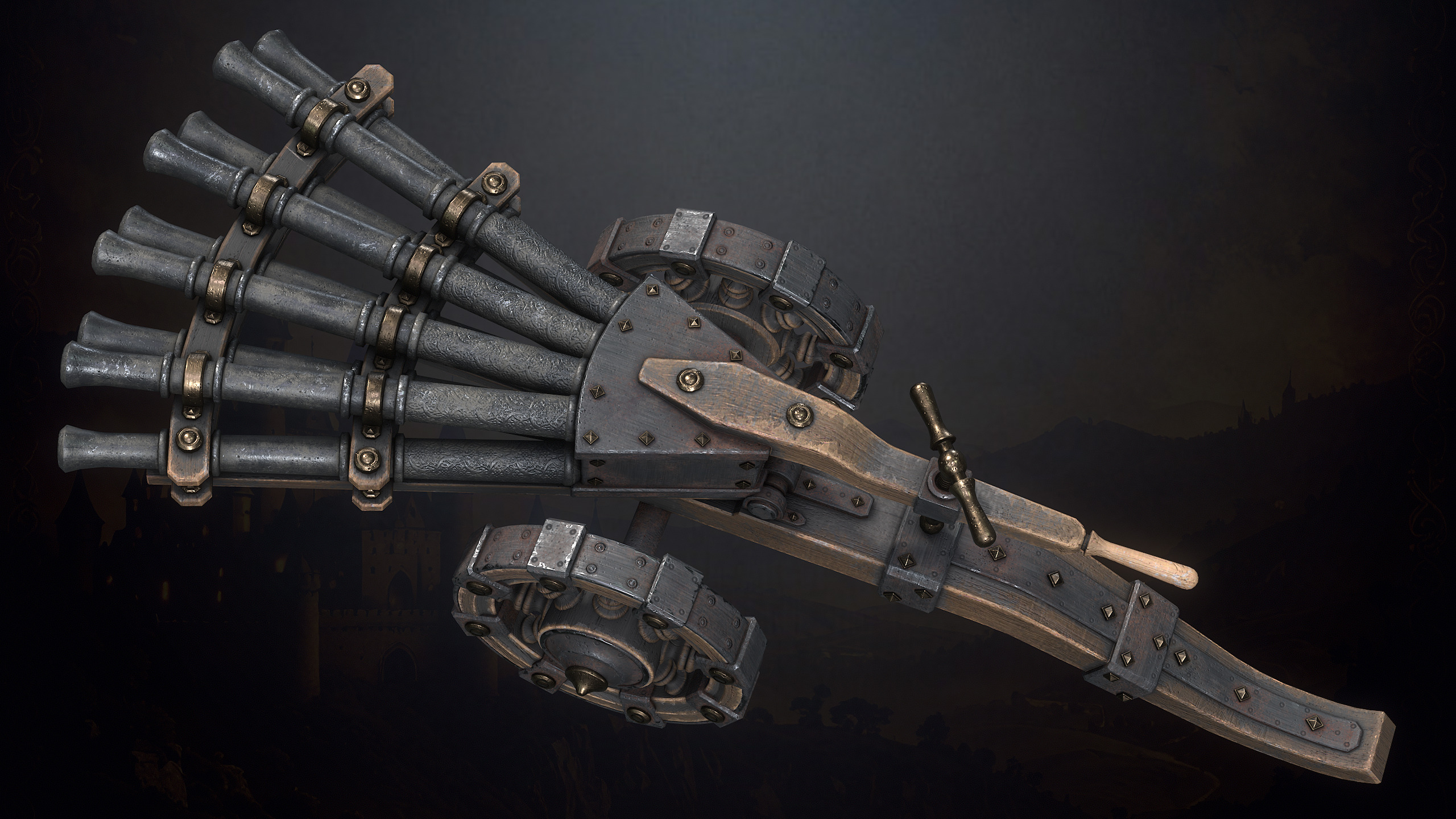 Medieval Cannons with Sound and Particles Low-poly 3D model_13