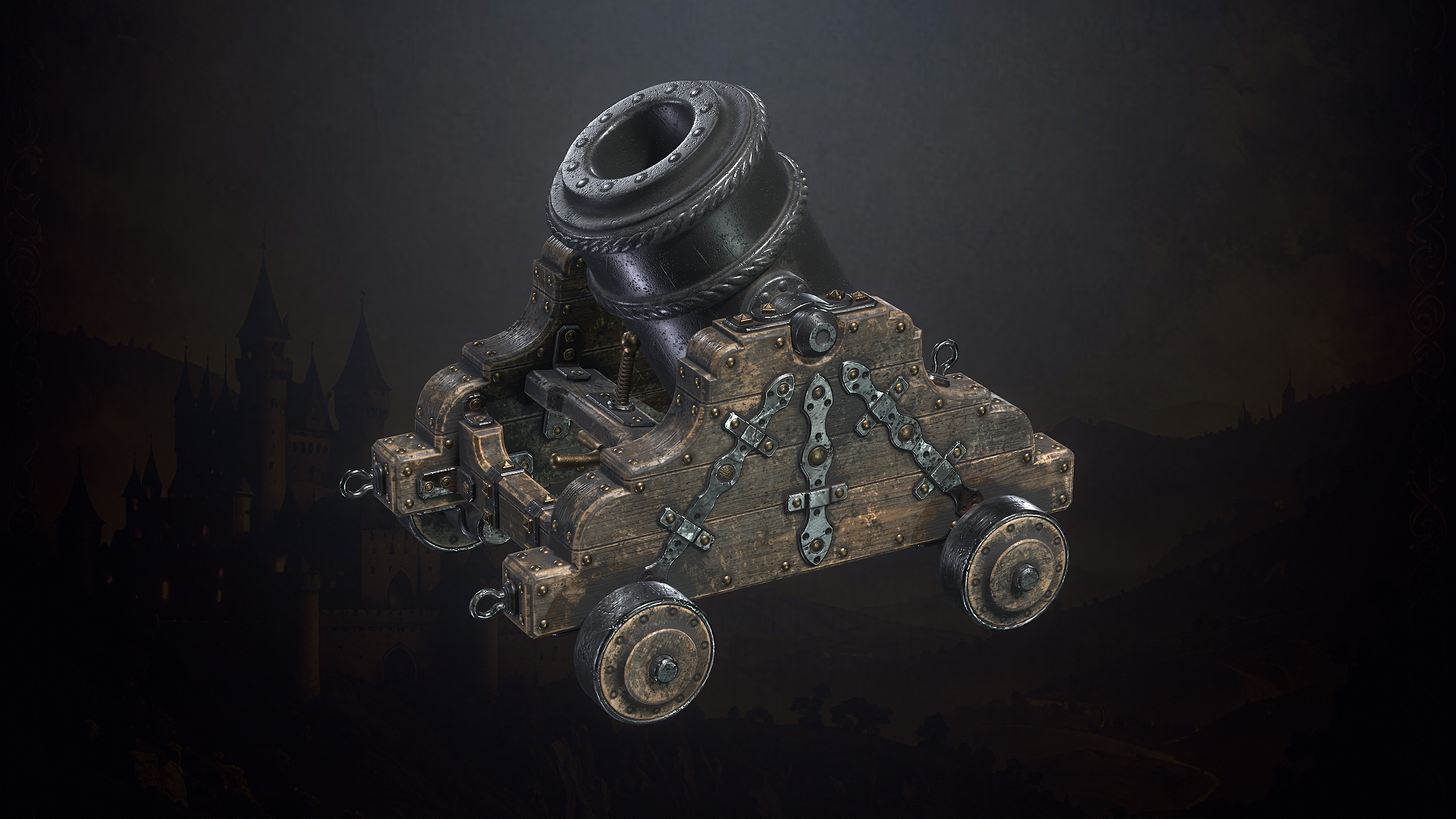 Medieval Cannons with Sound and Particles Low-poly 3D model_10