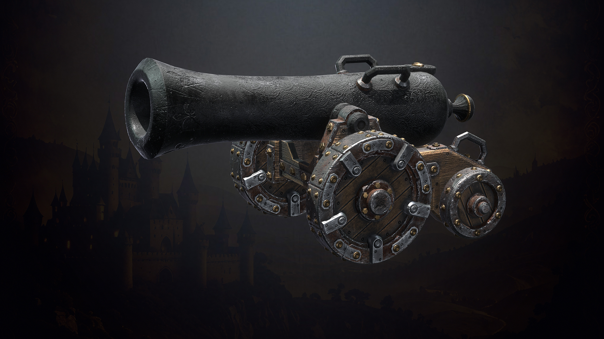 Medieval Cannons with Sound and Particles Low-poly 3D model_5