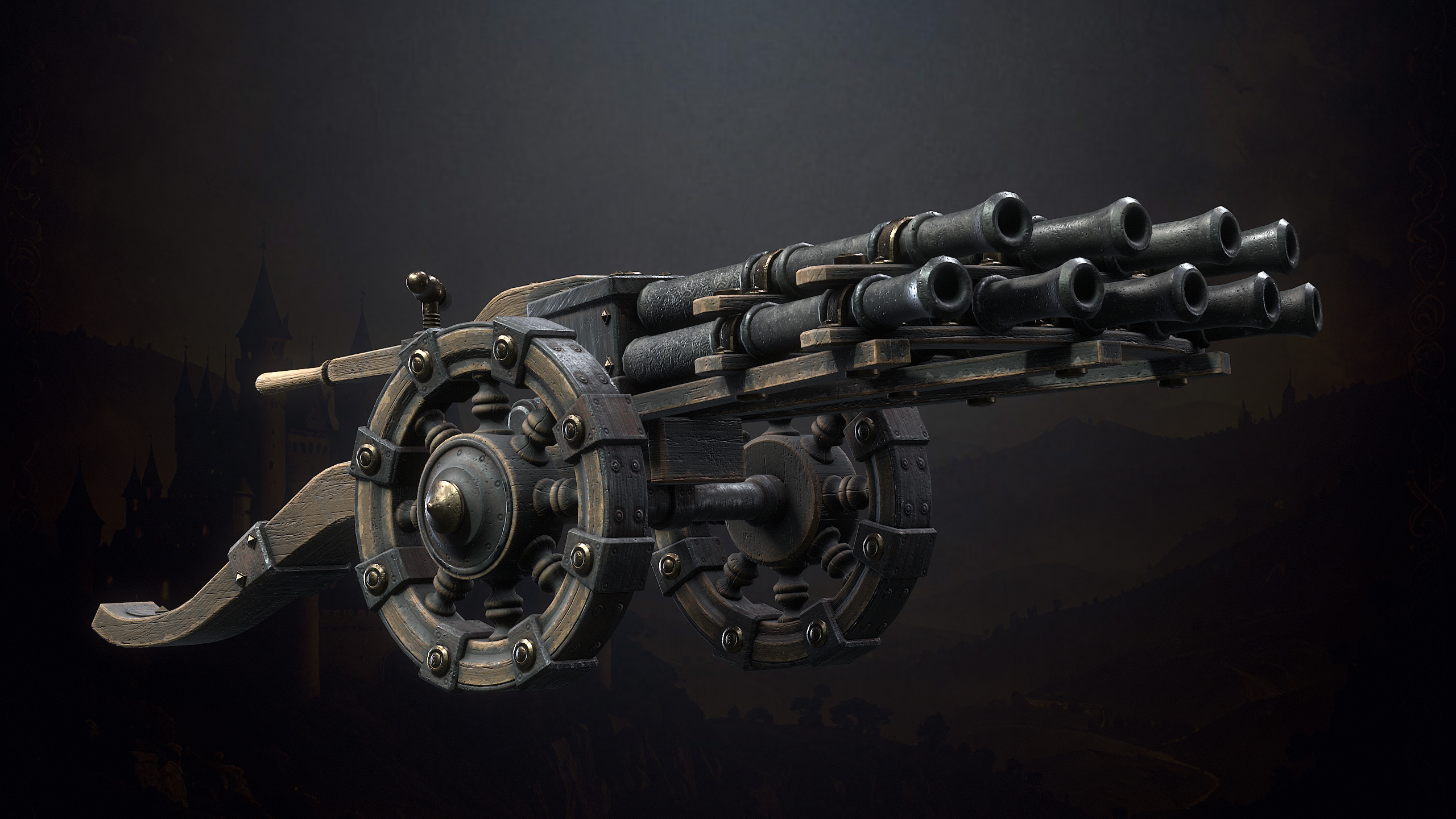 Medieval Cannons with Sound and Particles Low-poly 3D model_14