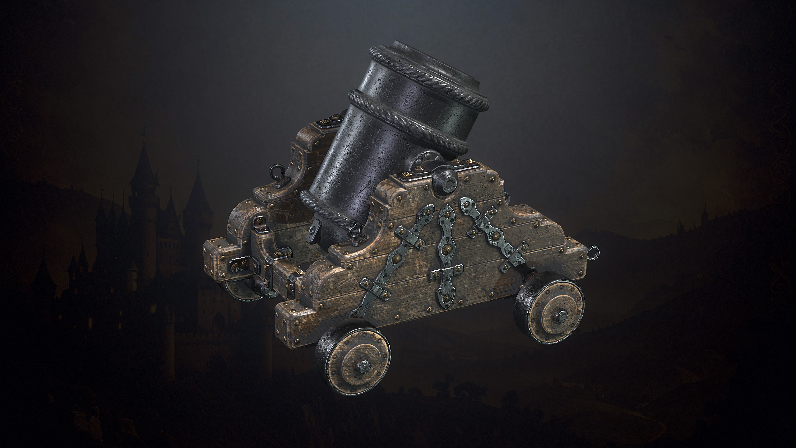 Medieval Cannons with Sound and Particles Low-poly 3D model_7