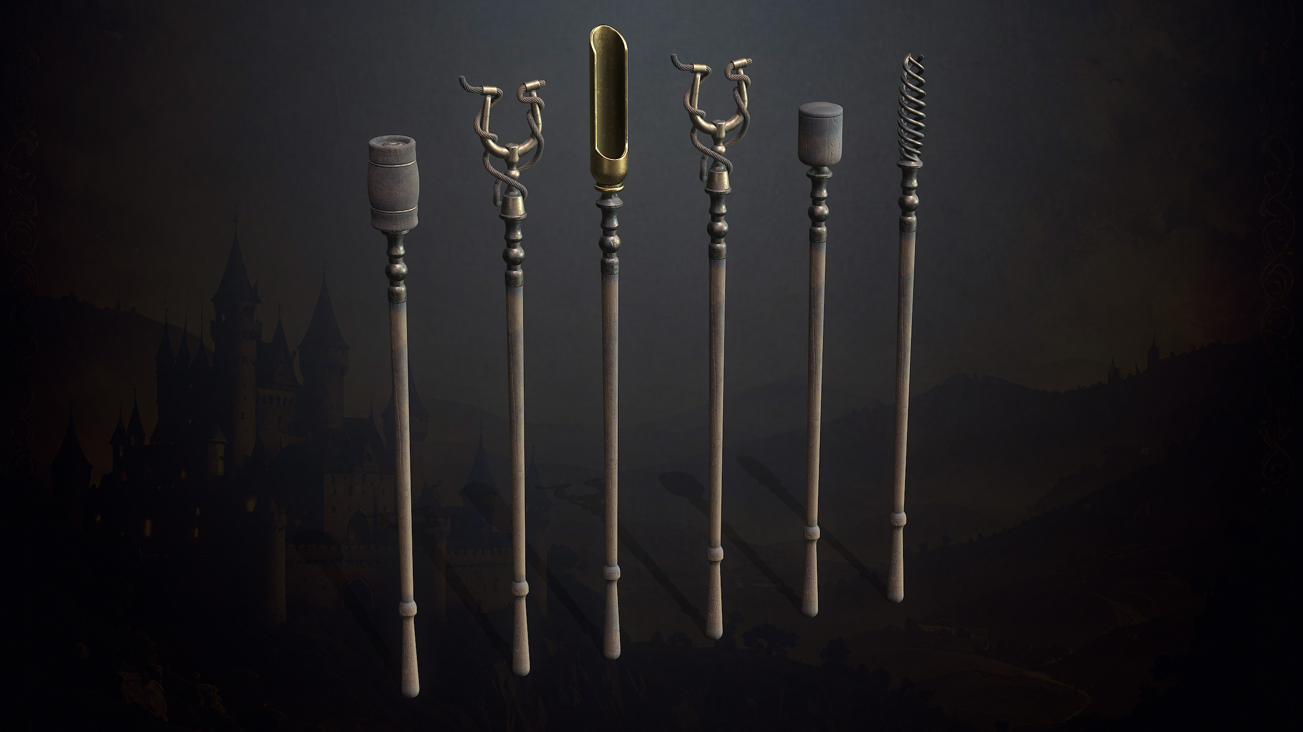 Medieval Cannons with Sound and Particles Low-poly 3D model_2