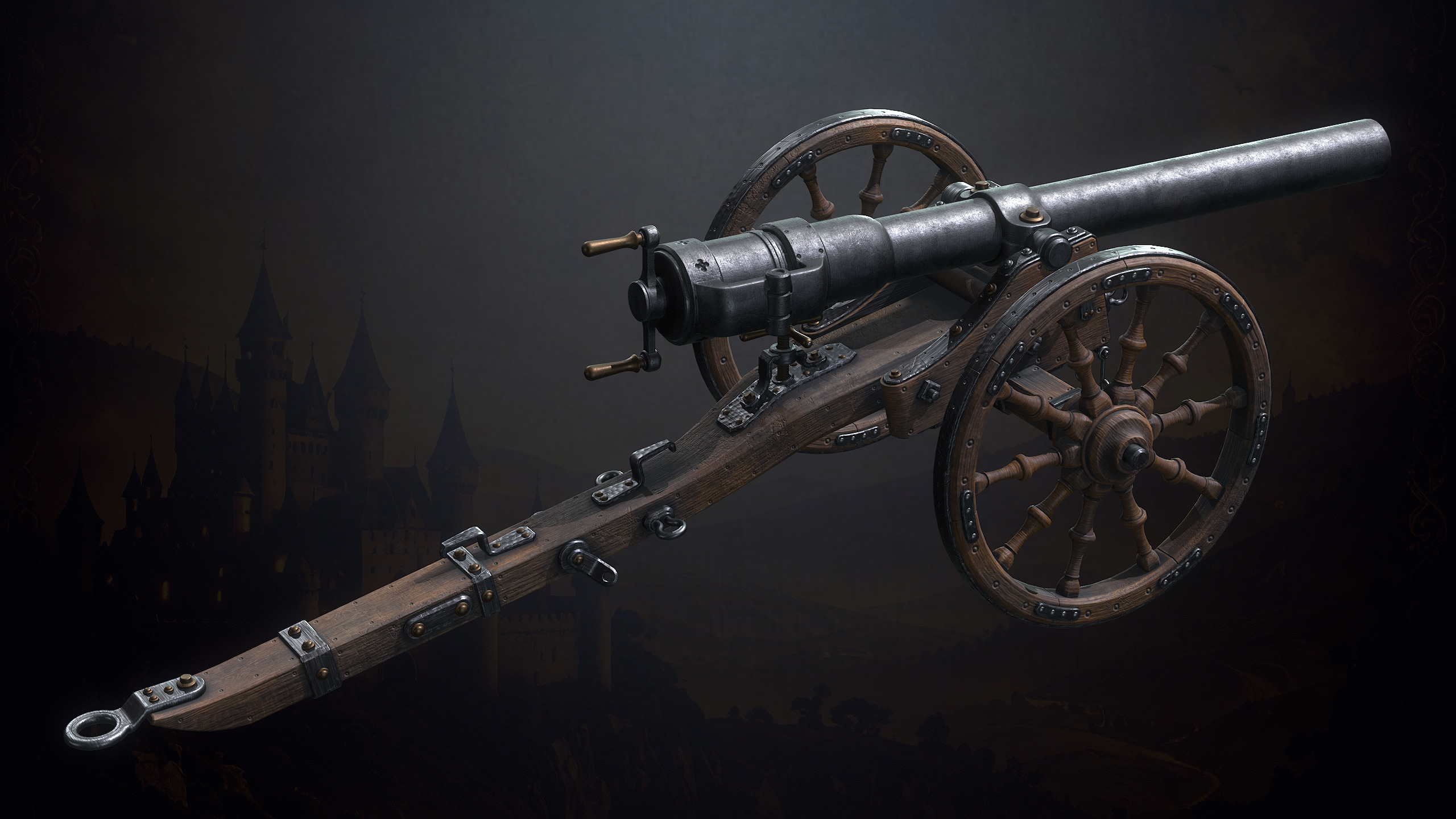 Medieval Cannons with Sound and Particles Low-poly 3D model_8