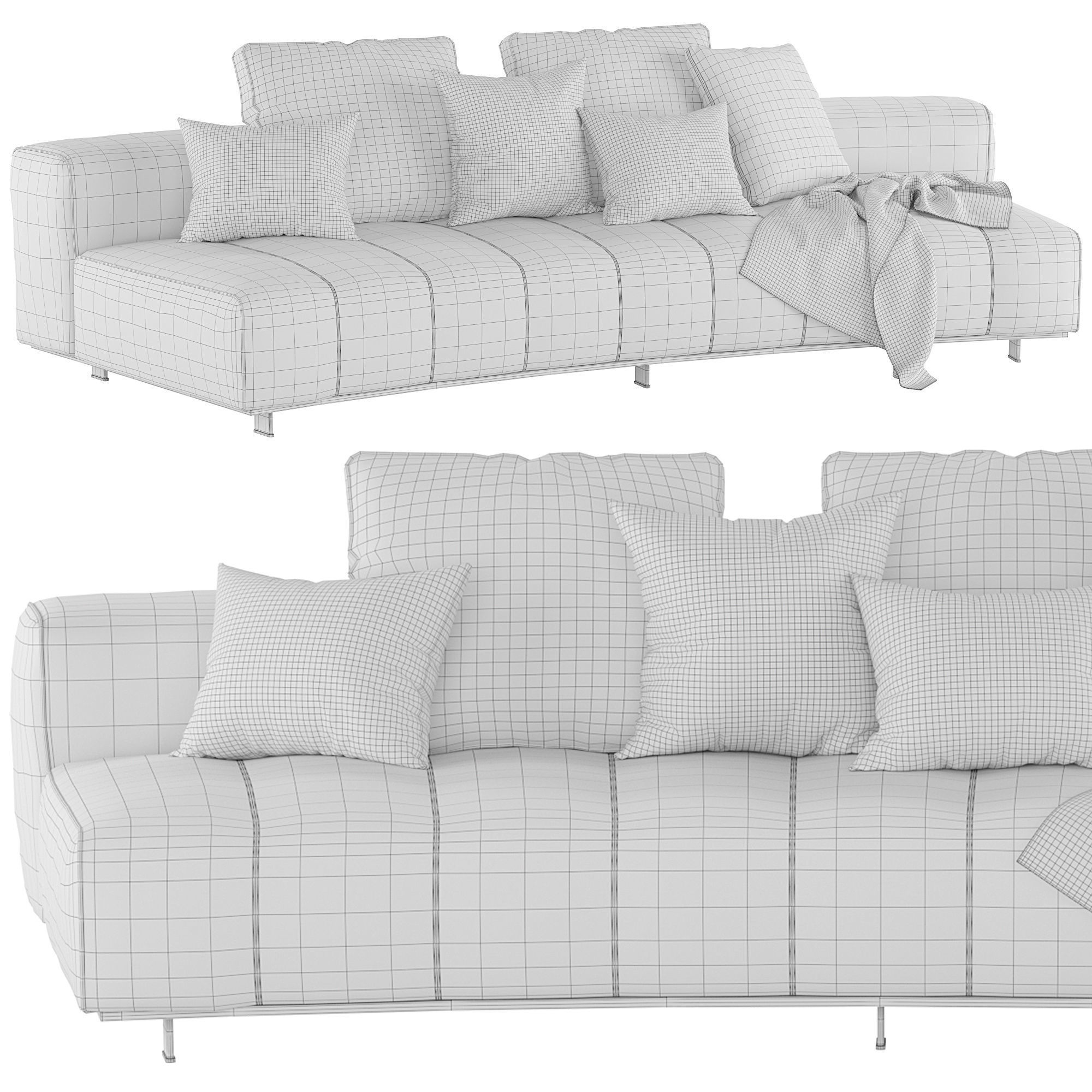 Goodman Rainbow Angled Sofa Without Armrest 3D model_5