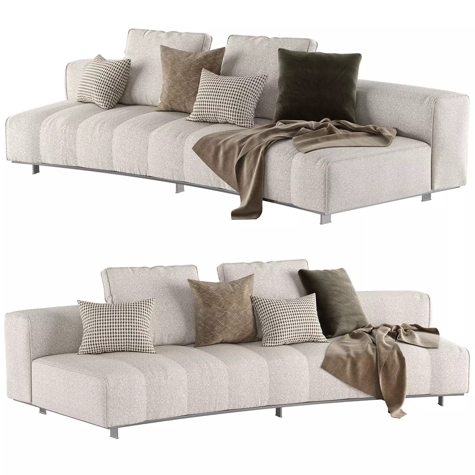 Goodman Rainbow Angled Sofa Without Armrest 3D model_0