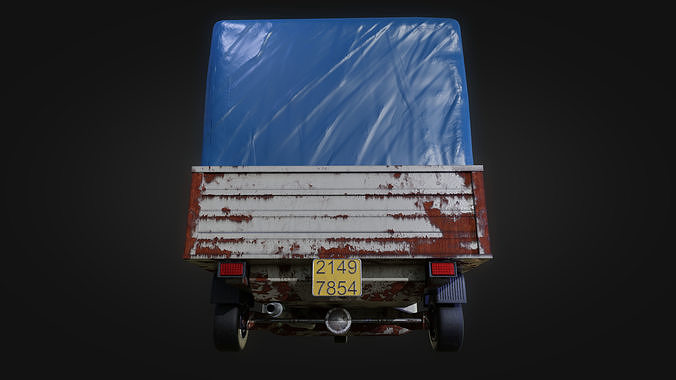 Abandoned tuktuk-inspired car Low-poly 3D model 4
