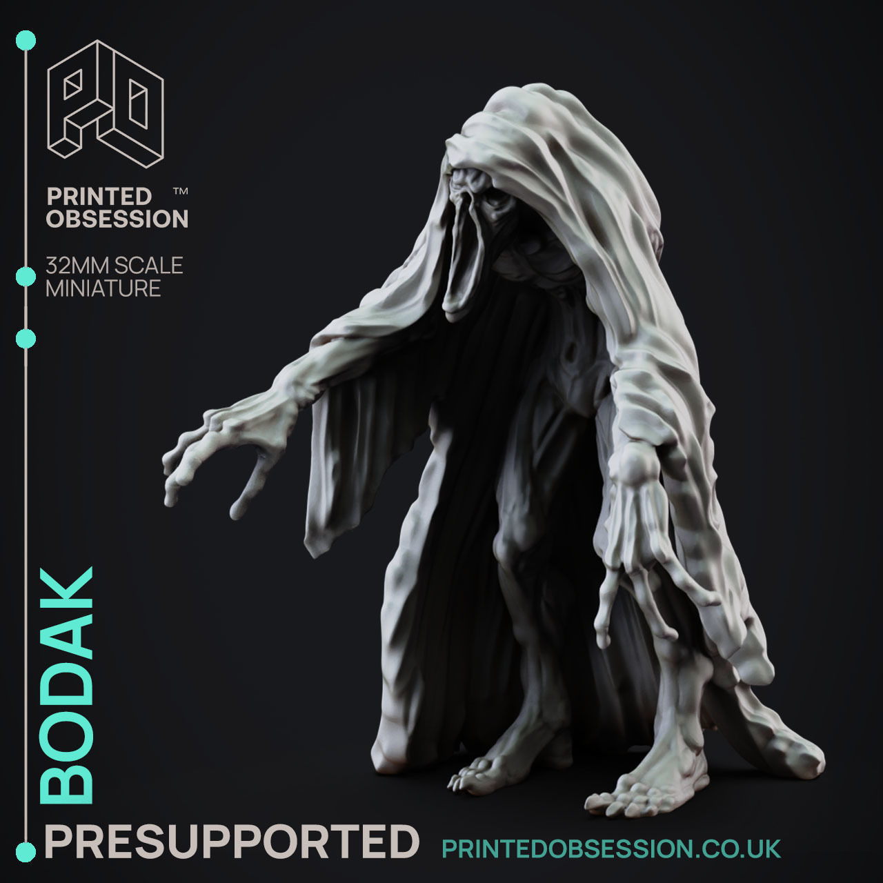 Bodak - 3D Printable TTRPG - PRESUPPORTED - 32mm Scale 3D print model_3