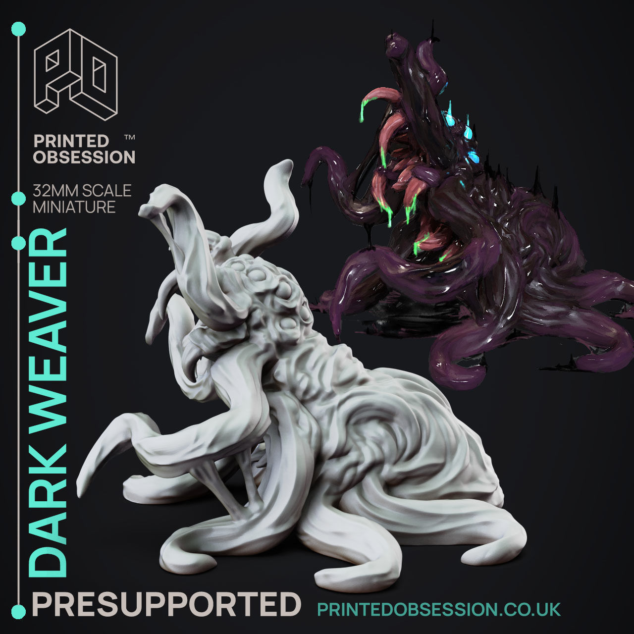 Dark Weaver - 3D Printable TTRPG - PRESUPPORTED - 32mm Scale 3D print model_0