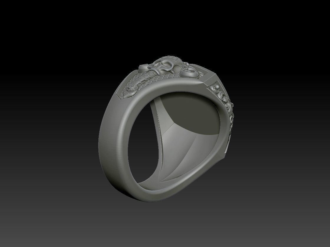 Gothic Skull Ring 3D print model_15