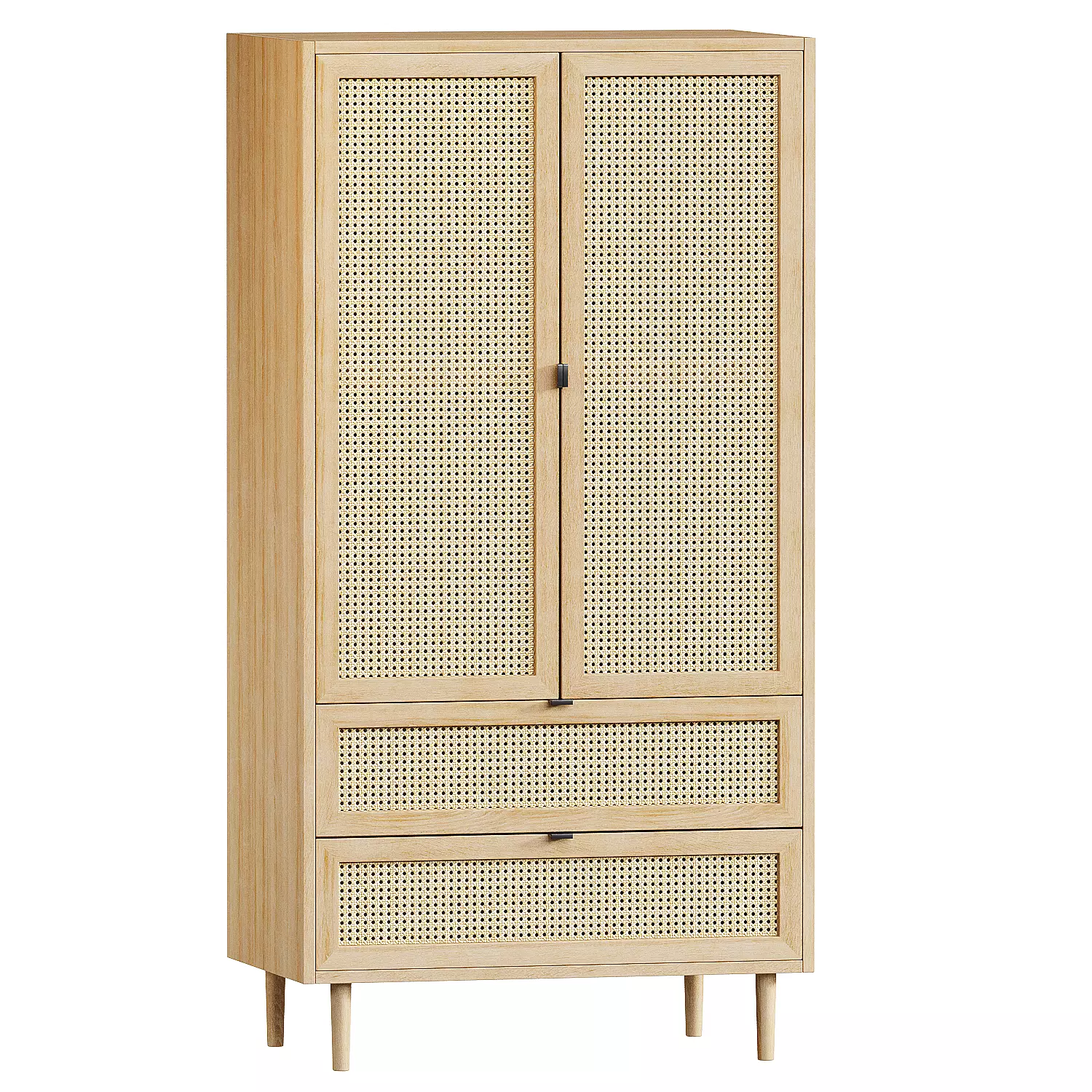 Solid Wood Armoire wardrobe 3D model_0