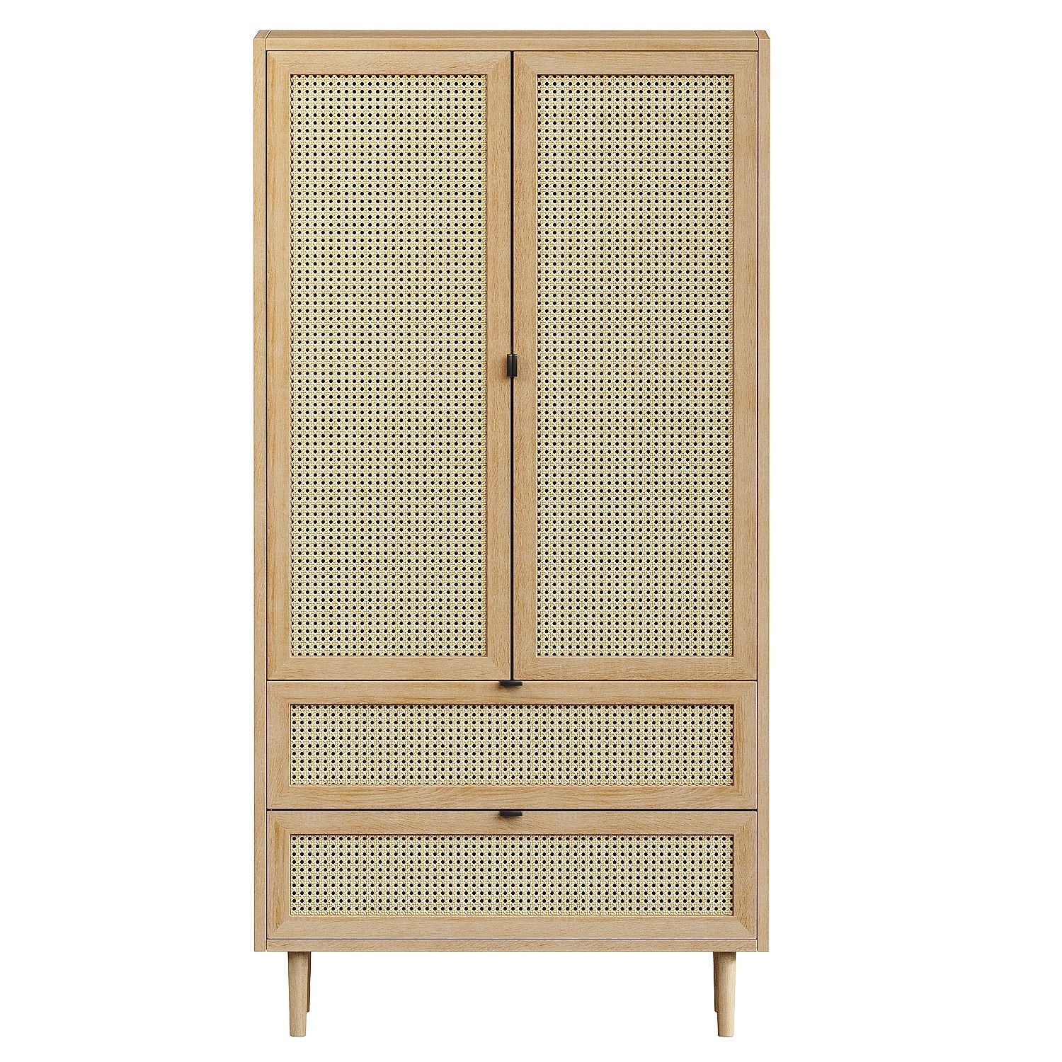 Solid Wood Armoire wardrobe 3D model_1