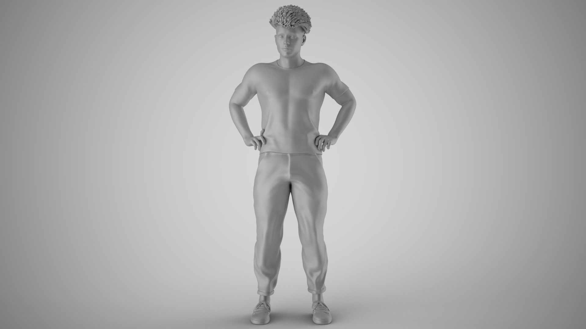 Man on His Hips 3D print model_2
