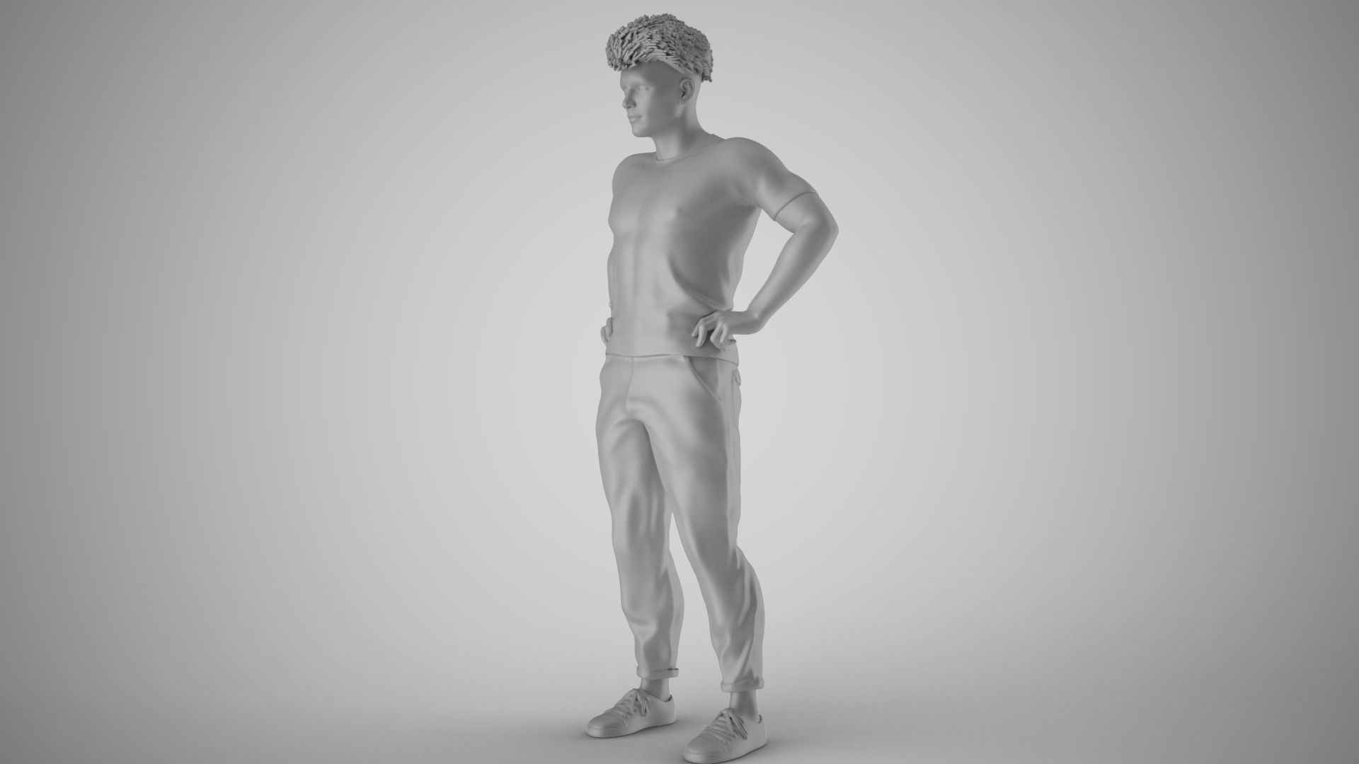 Man on His Hips 3D print model_1